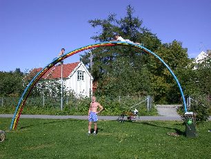 Evgeni Talsi foran regnbuen, AM og BE oppå